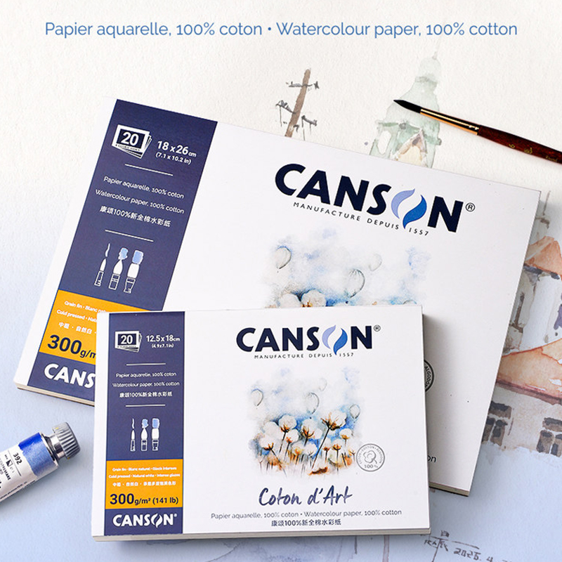 Stationery Books - Square Watercolor Book Medium Coarse Grain