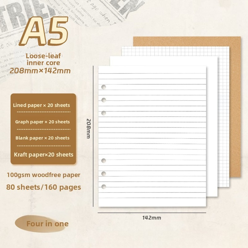 A5 Loose Leaf Notebook Refill  - A5 Spiral Dotted Grid Notebook recension och pris
