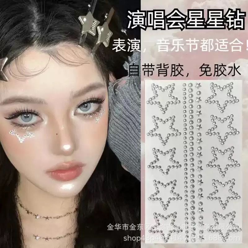 Waterproof Rhinestone Face Sti - Music recension och pris