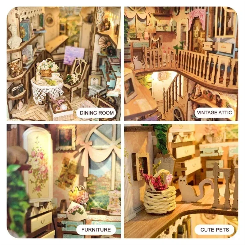 Fairy Tale Town Bookshelf Fore - Diy Wooden Book Nook Kit Shelf Insert recension och pris