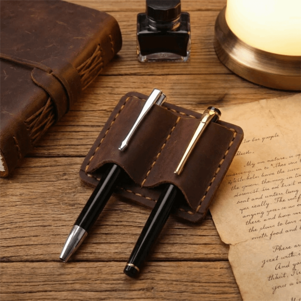 Double Vintage Leather Pen Loo - Vintage Leather Journal Notebook recension och pris