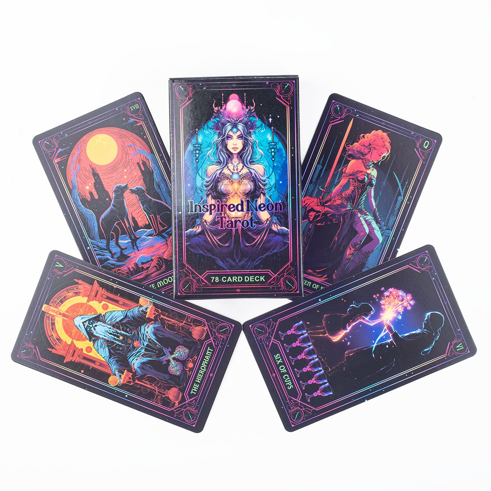 Inspired Neon Tarot Deck 78 Ca - Tarot Deck With Guidebook recension och pris